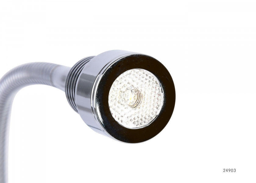LED Flexlight leselampe krom-blank - PREBIT lys i bruk