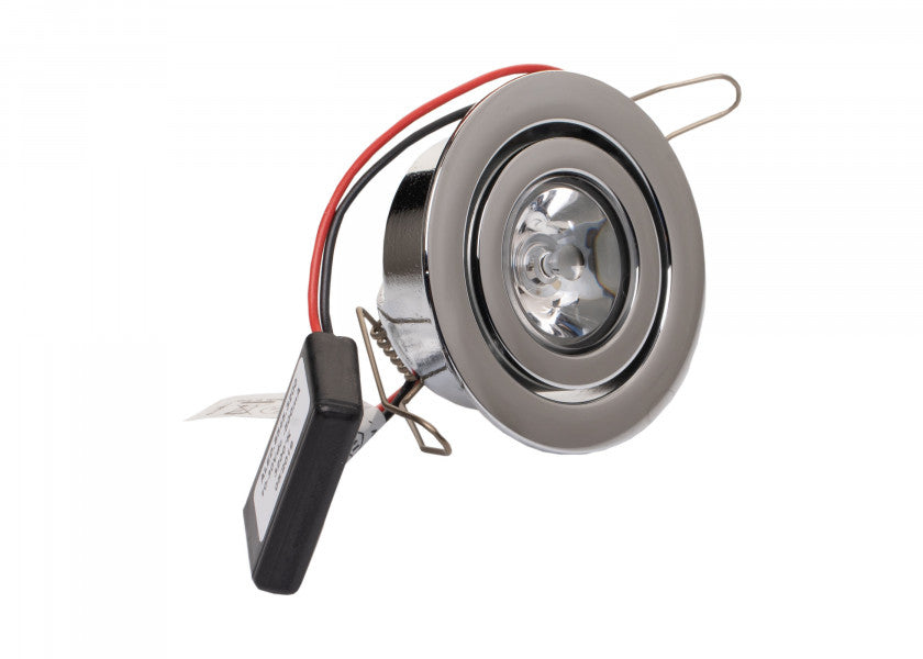 LED innfellingslampe PHOENIX B justerbar forkrommet messing detalj