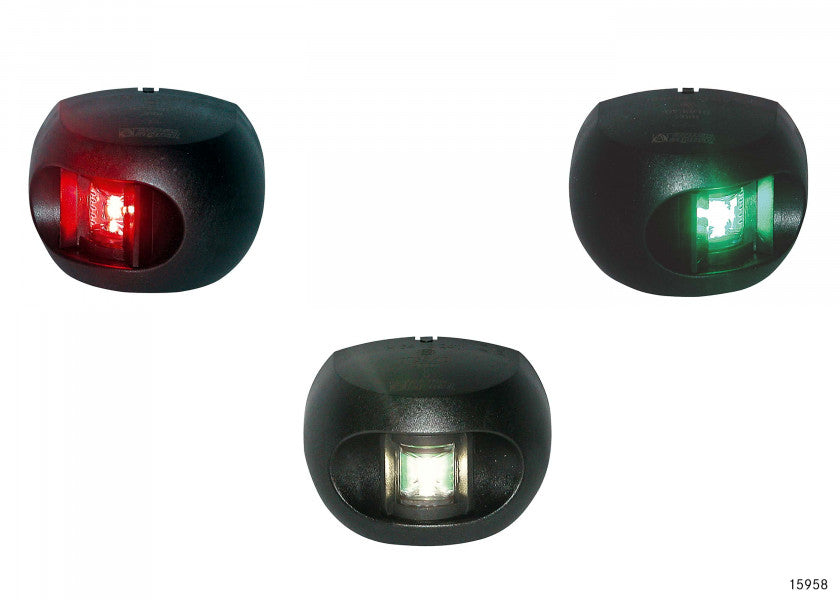 LED lanternesett Serie 34 sort 12/24V 3 deler forfra