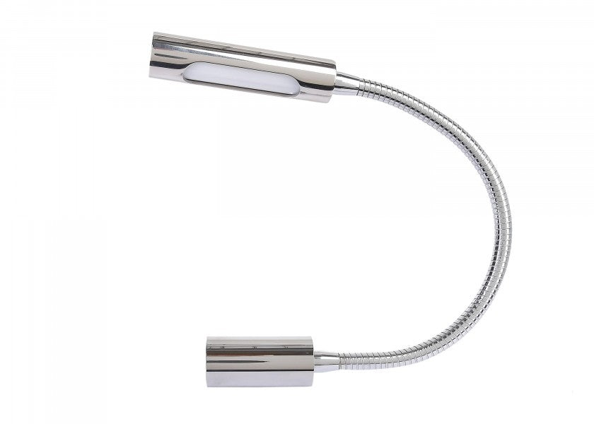 LED leselampe CALIFFA forkrommet justerbar arm forfra