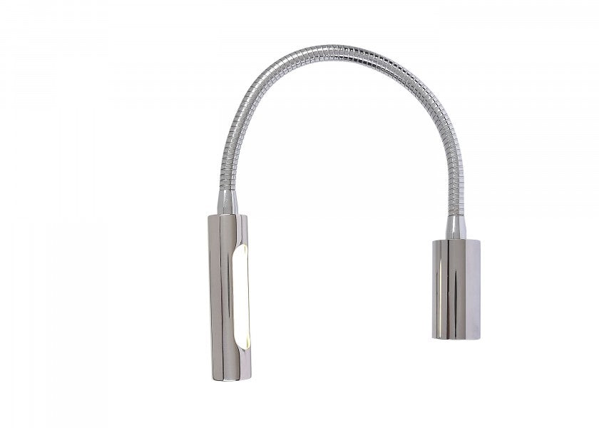 Detalj av LED leselampe CALIFFA forkrommet justerbar arm