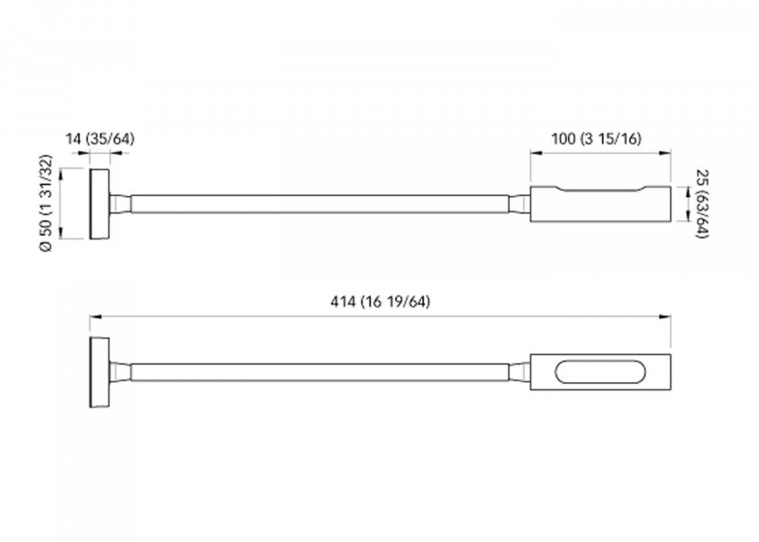 Oversikt av LED leselampe CALIFFA forkrommet justerbar arm