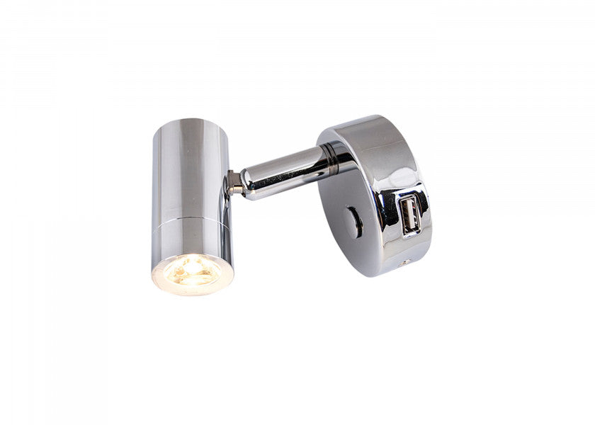 LED leselampe LEIA LR1 med USB og dimmer bakside