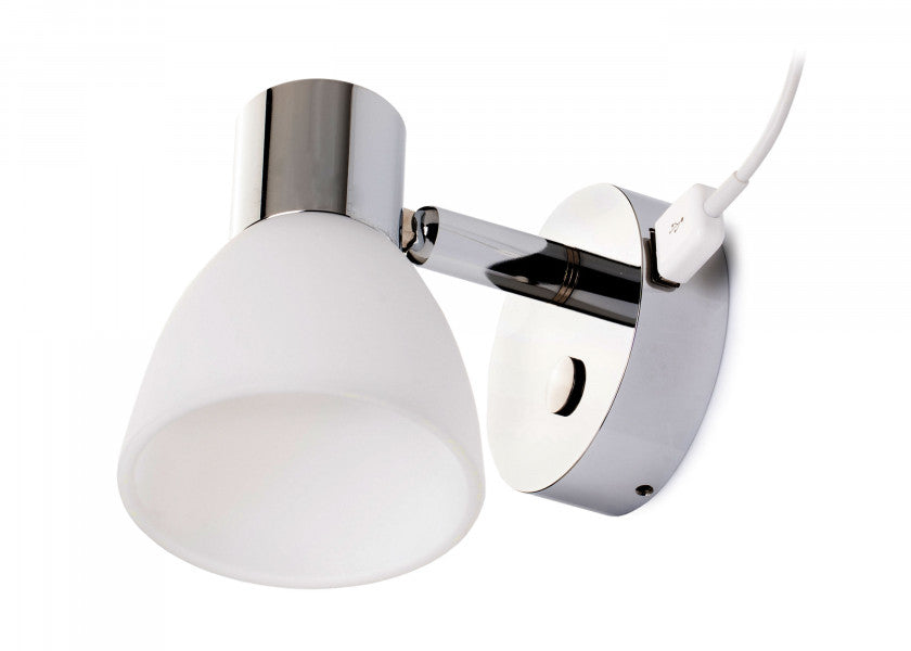 LED leselampe LEIA LR3 med USB og dimmer forfra