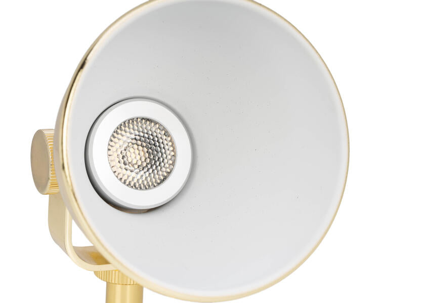 LED leselampe med dimmer aluminium forgylt 3000K - SEATEC bakside