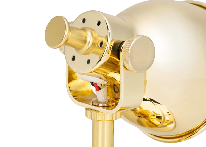 LED leselampe med dimmer aluminium forgylt 3000K - SEATEC montert