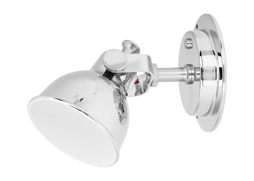 LED leselampe med dimmer aluminium forkrommet 3000K - SEATEC forfra