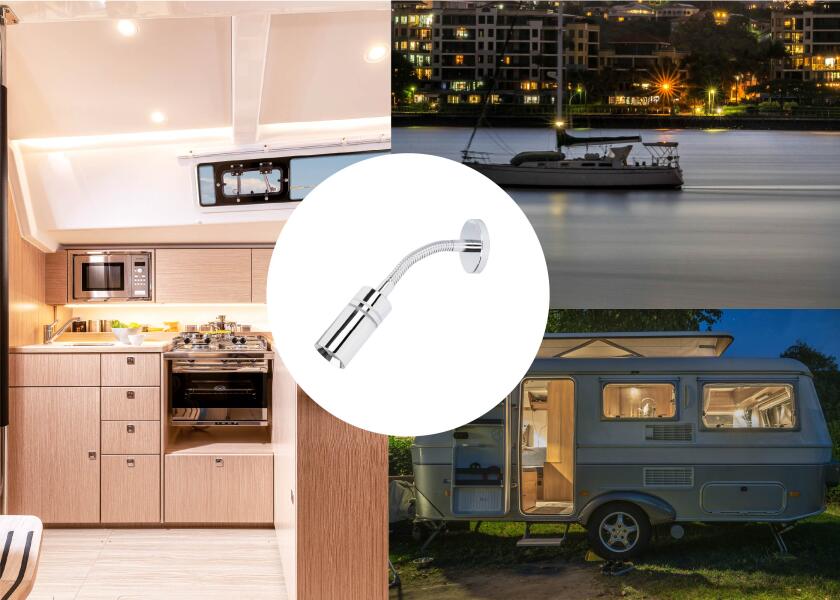 LED leselampe med dimmer forkrommet varmhvit - Seatec
