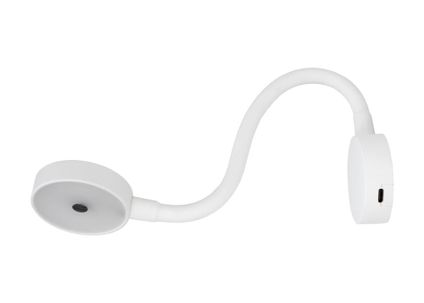 LED leselampe med dimmer og USB-C hvit - SEATEC forfra