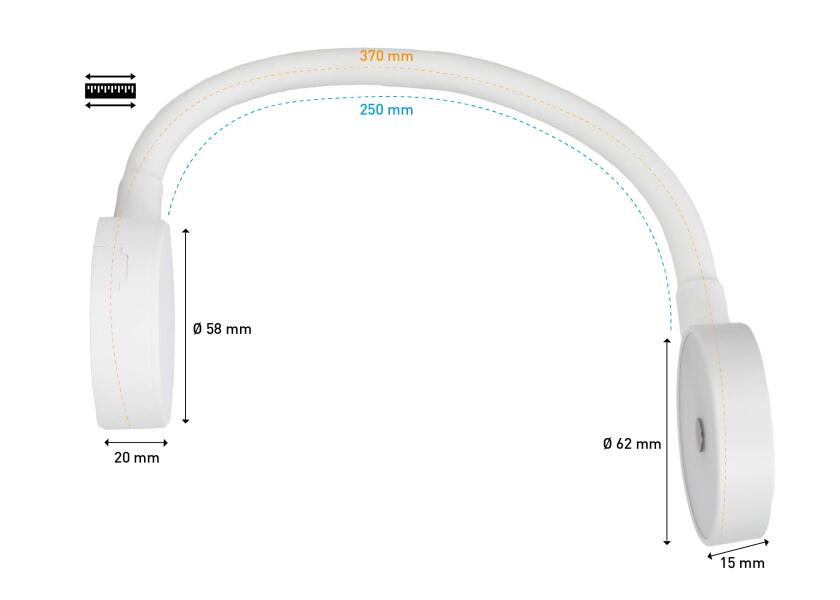 LED leselampe med dimmer og USB-C hvit - SEATEC