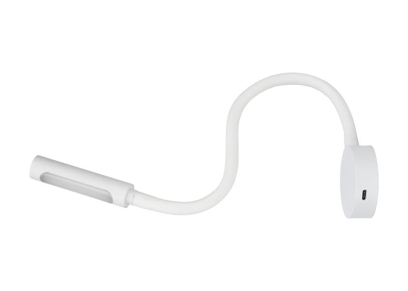 LED leselampe med dimmer og USB-C hvit varmhvit/rød - SEATEC forfra