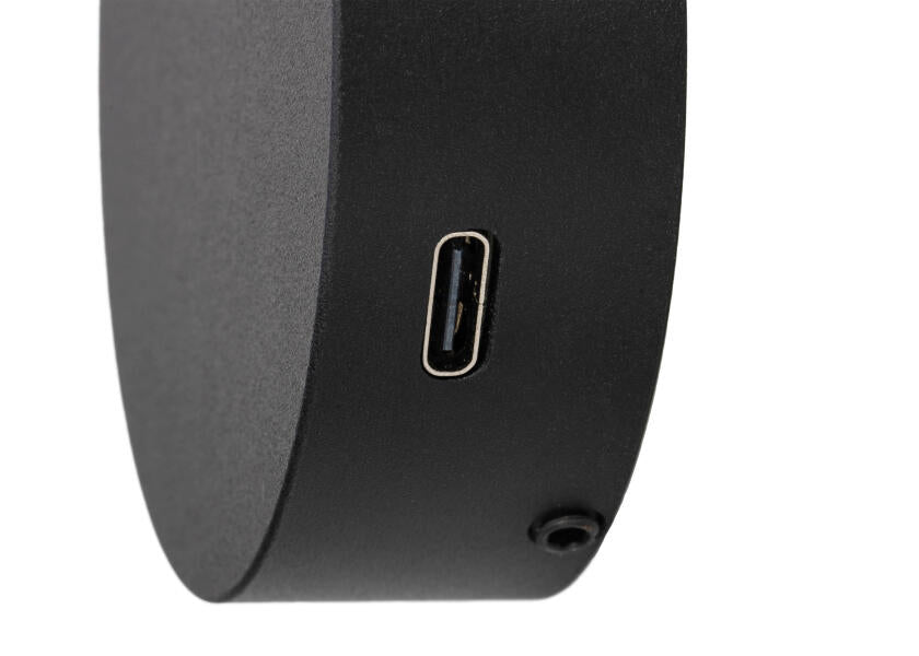 LED leselampe med dimmer og USB-C svart varmhvit/rød - SEATEC montert i båt