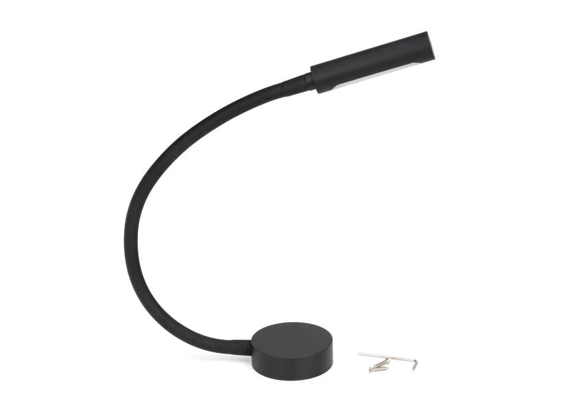 LED leselampe med dimmer og USB-C svart varmhvit/rød - SEATEC sideprofil
