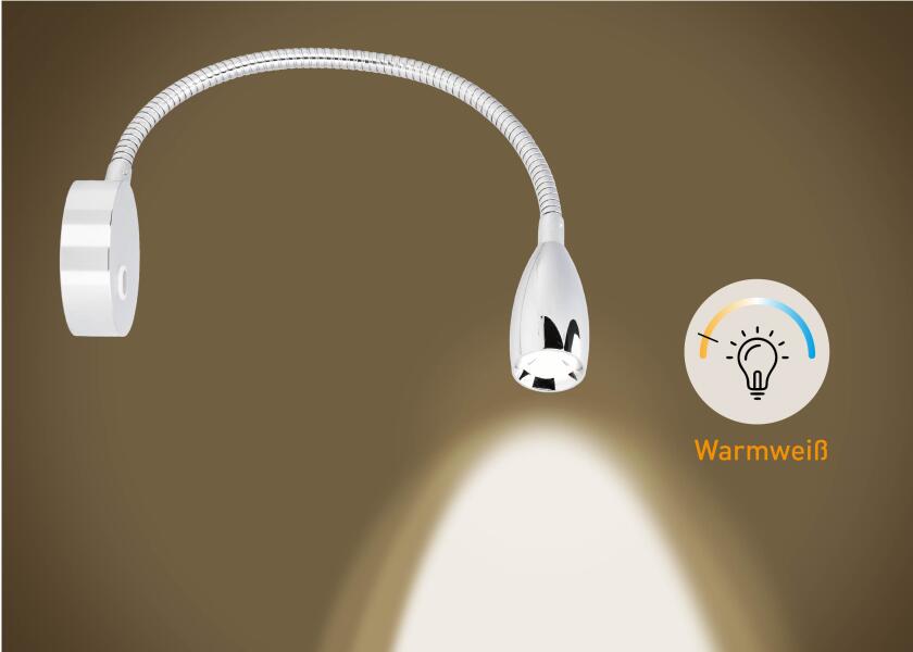 LED leselampe med fleksibel arm touch-dimmer og USB SEATEC med USB-port