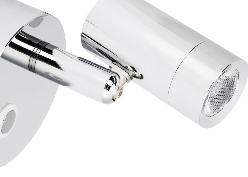 LED leselampe med touch-bryter og USB-C sølv 2700K montert i båt