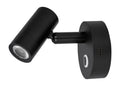LED leselampe med touch-bryter og USB-C svart 2700K sett forfra