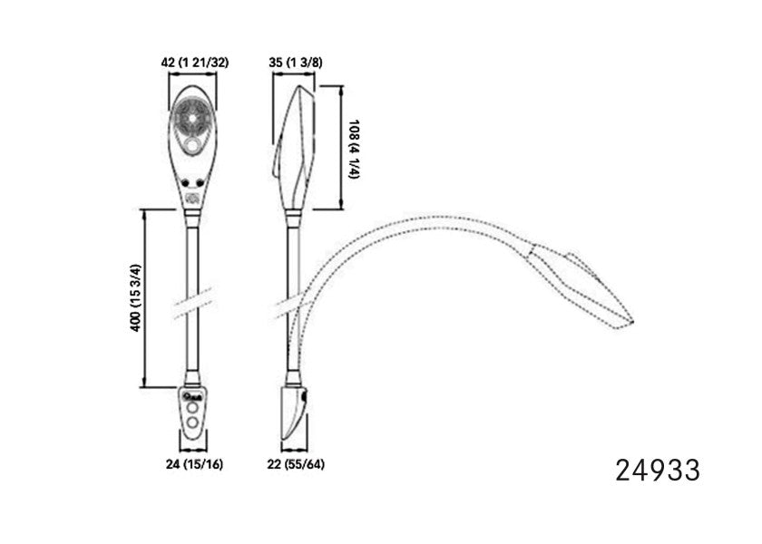 LED leselampe SHARK50 sideprofil