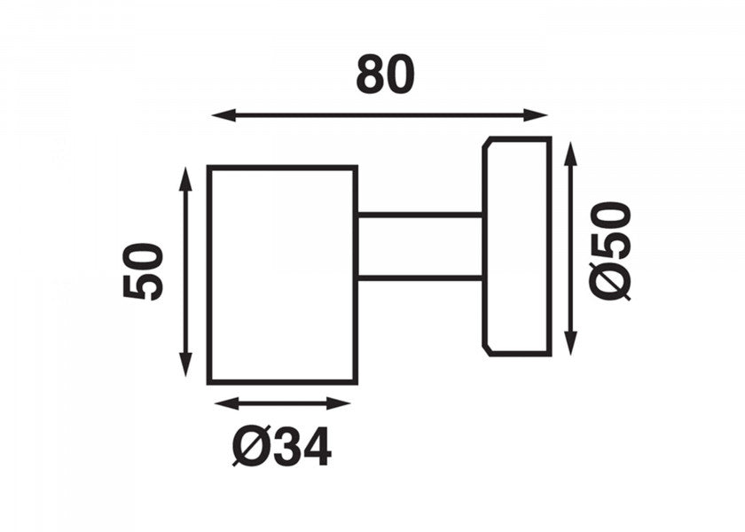 LED leselampe TUBE D1 børstet aluminium bakside
