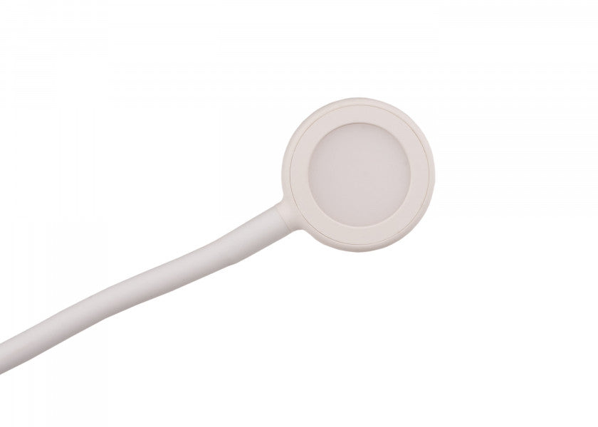 LED leselampe VOLOS dimmbar med 2 USB-porter hvit USB-kabler tilkoblet