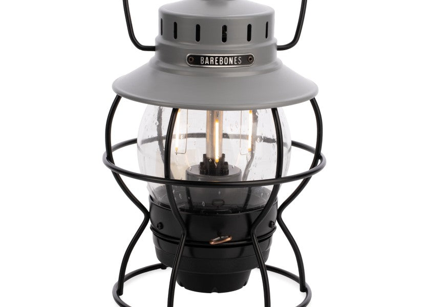 LED-lykt grå 1000 lumen varmhvit lys - Barebones sideprofil