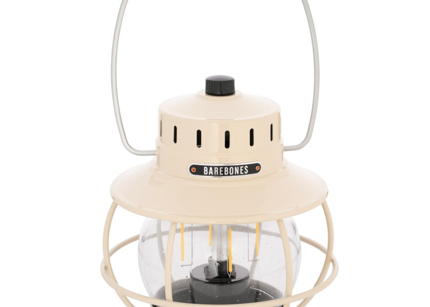 LED-lykt vintage hvit 1000 lumen med bærehåndtak bakside