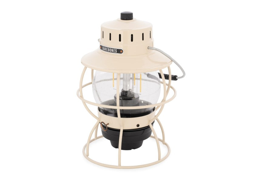 LED-lykt vintage hvit 1000 lumen med bærehåndtak montert