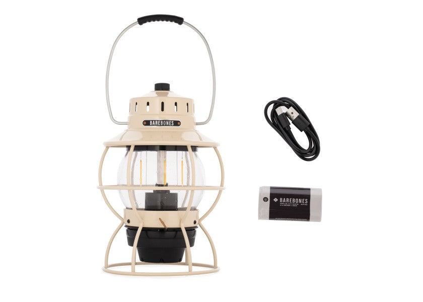 LED-lykt vintage hvit 1000 lumen med bærehåndtak detalj
