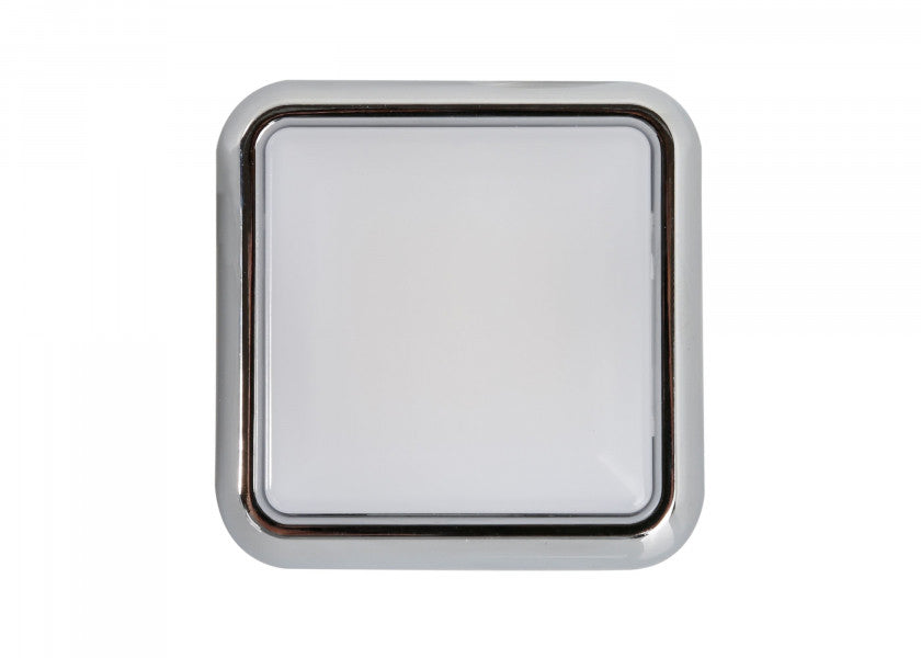 LED påbygningslampe 55 x 55 mm akryl 12V 1,2W forfra