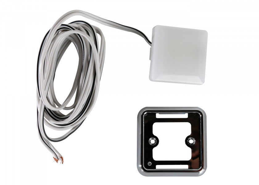 Detalj av LED påbygningslampe 55 x 55 mm akryl 12V 1,2W