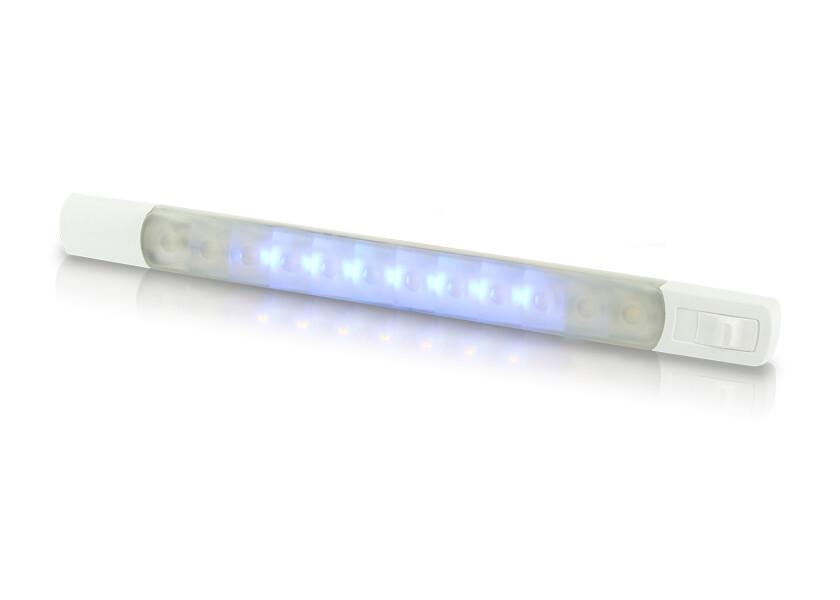 Detalj av LED striplampe hvit/blå med magnetbryter - Hella Marine