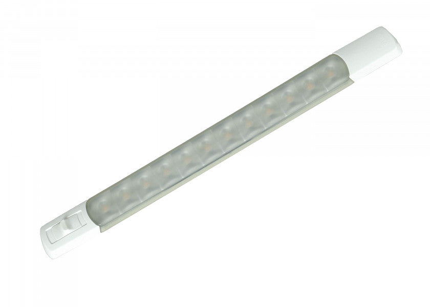 LED striplampe hvit/rød med magnetbryter forfra