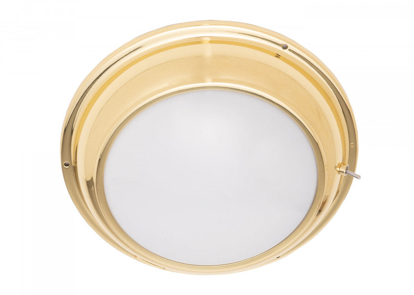 LED taklampe MIA messing med bryter 12/24V G4 2W varmhvit forfra