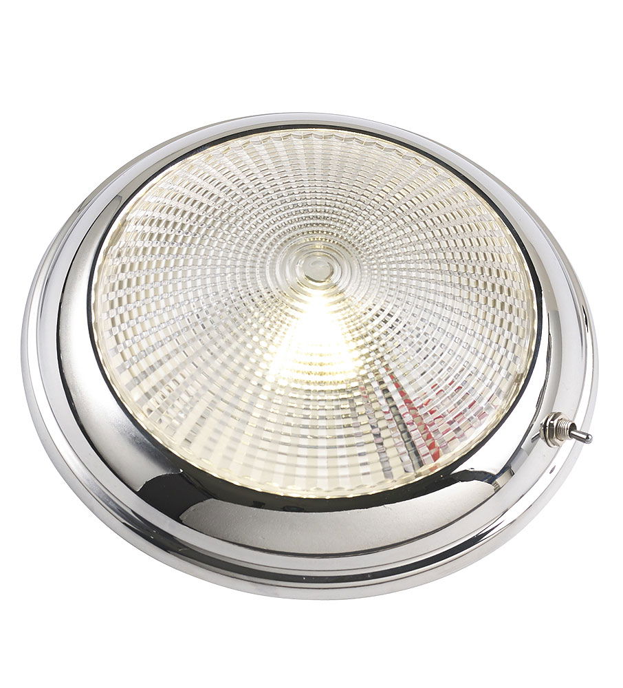 LED taklampe rustfritt stål 12V 95 lumen 132 x 34 mm forfra
