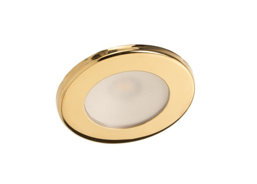 LED taklampe TED DUAL gull polert varmhvit/rød forfra