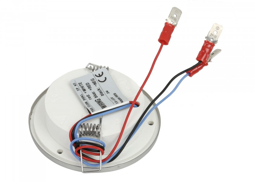 LED taklampe TED DUAL rustfritt stål satinert varmhvit/rød 12/24V bakside