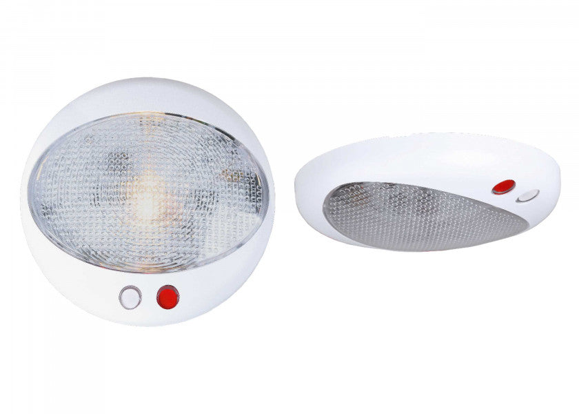 LED taklampe med touch-dimmer varmhvit/rød 12/24V spruttett forfra
