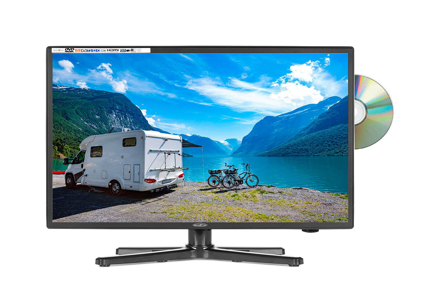 LED-TV 24 tommer Full HD med DVB-S2/C/T2 og DVD-spiller - Reflexion forfra