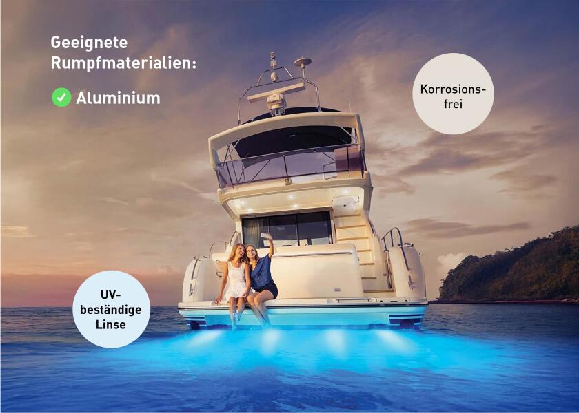 LED undervannslys APELO A2 RGB aluminium antrasitt fra ulike vinkler