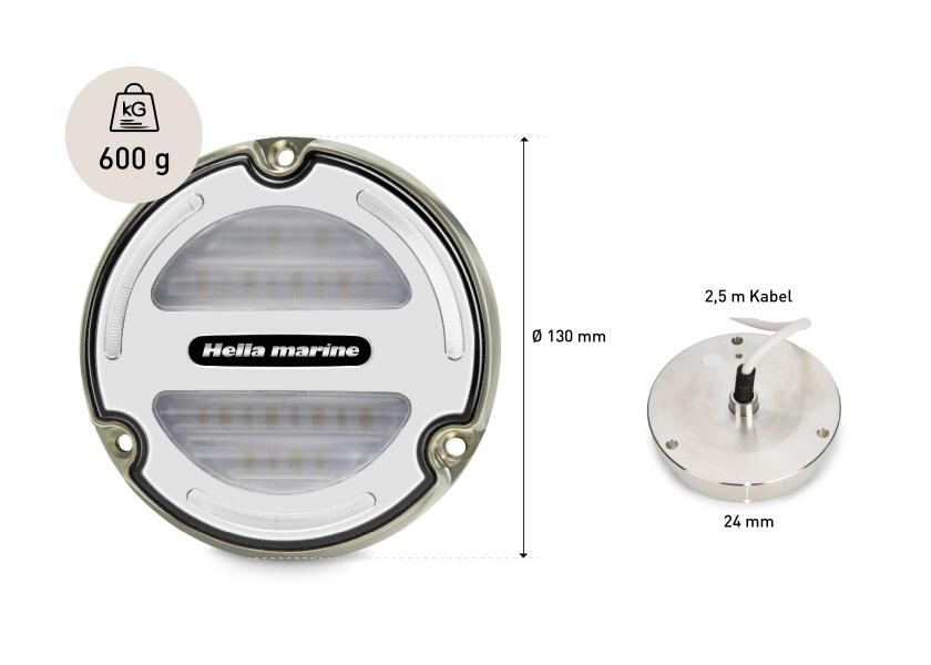 LED undervannslys APELO A3 bronse hvit lysmodus