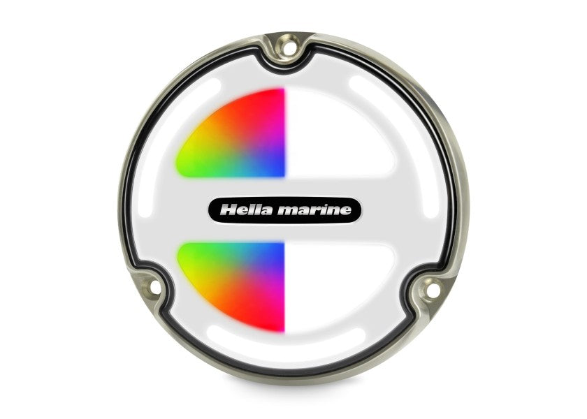 LED undervannslys APELO A3 RGB bronse hvit forfra