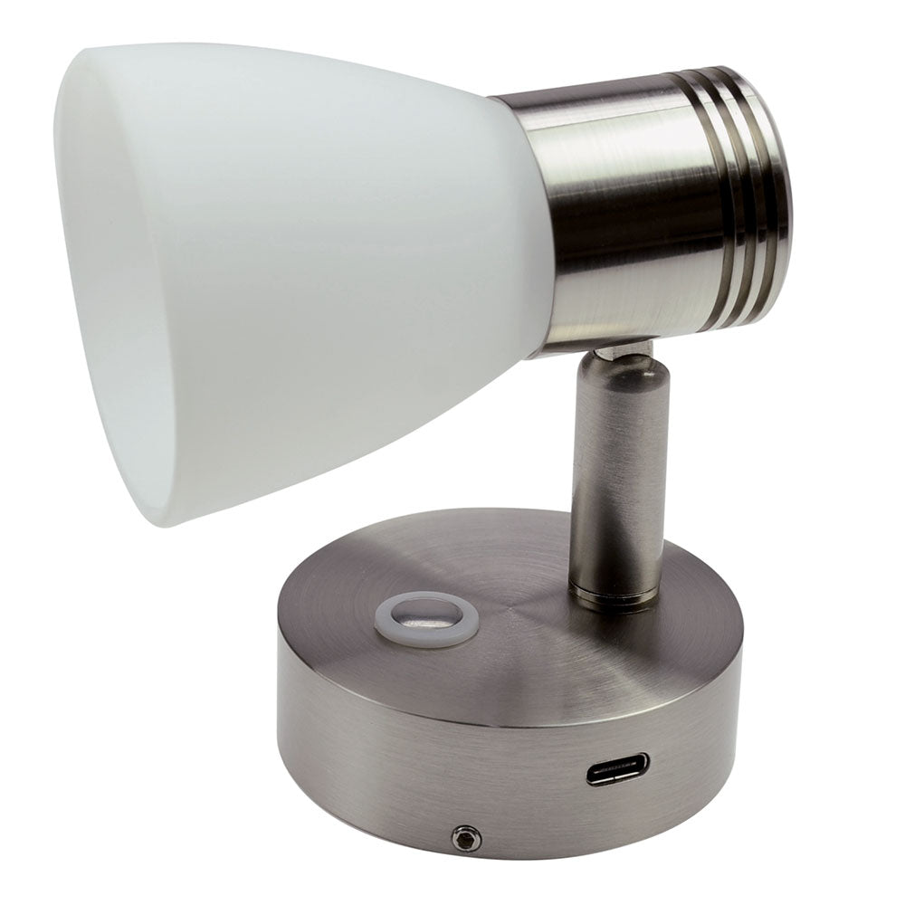 LED vegglampe dimbar med USB-C 10-30V 100 lm IP20 bakside