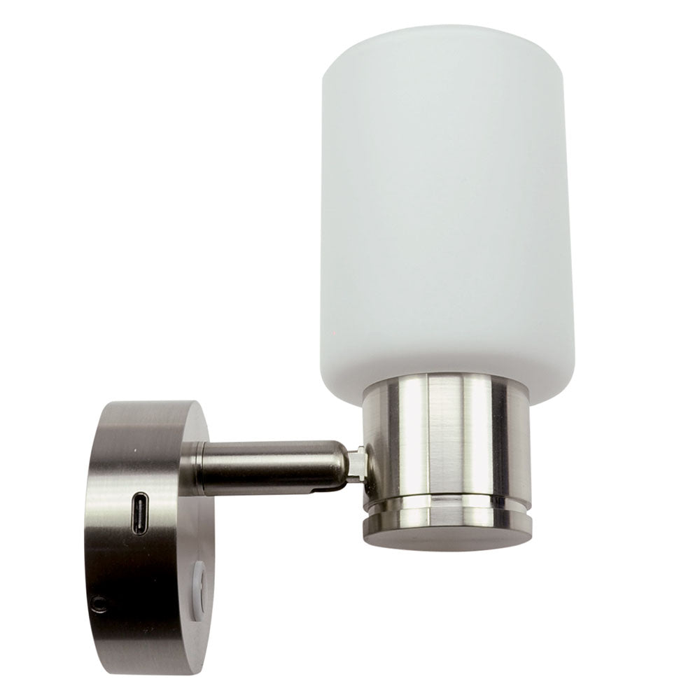 LED vegglampe Girare 320° rotasjon USB-C sett forfra