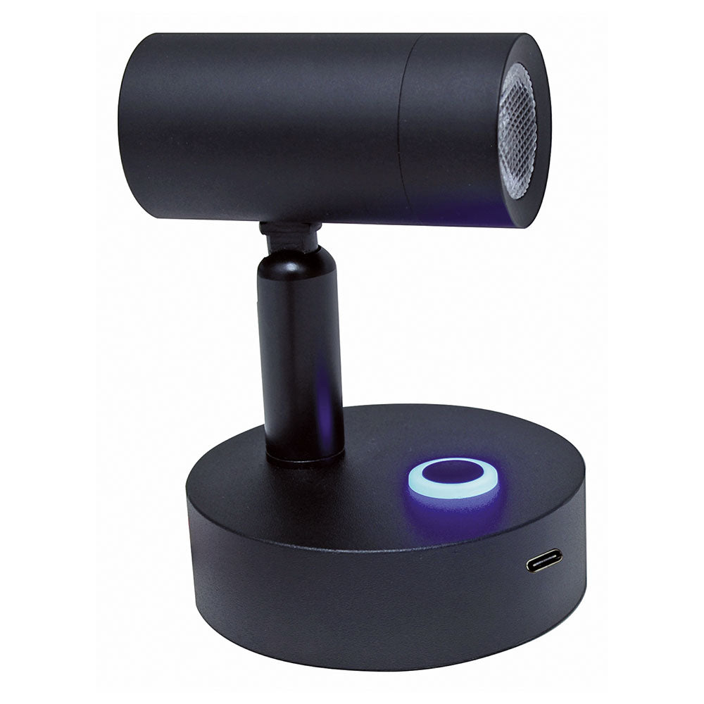 LED vegglampe Helios 90x60 mm med USB-C 60° bakside