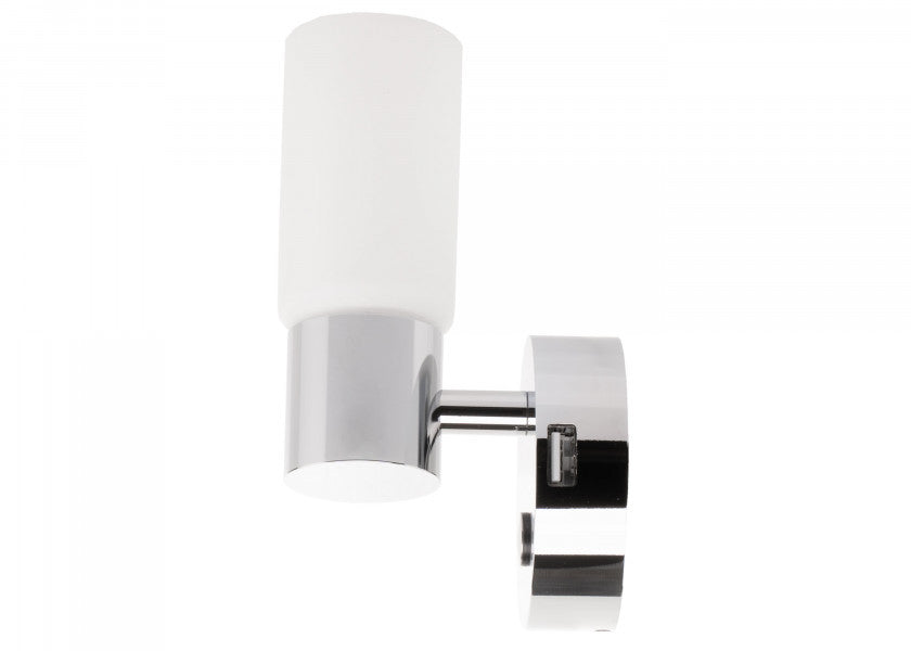 Detalj av LED vegglampe LEIA LW1 med dimmer og USB-lading