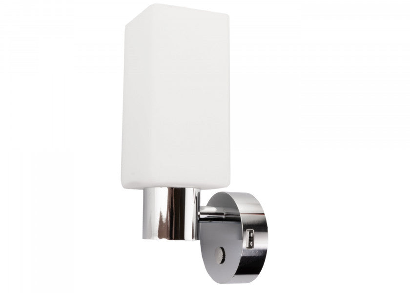 LED vegglampe LEIA LW3 med dimmer og USB-lading forfra