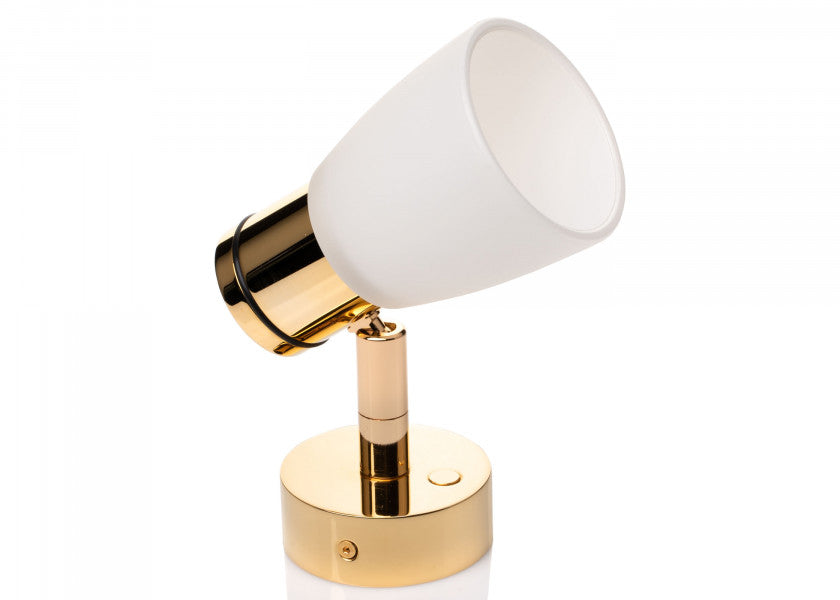 LED vegglampe R1-1 gull blank fremfra