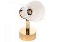 LED vegglampe R1-1 gull blank kritthvitt glass forfra