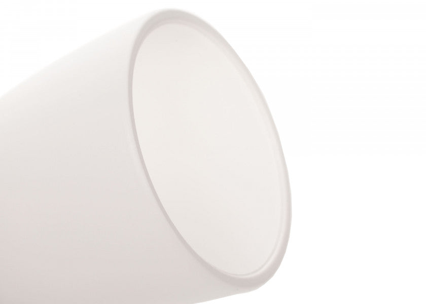 Nærbilde av LED vegglampe R1-1 krom blank med satinert hvitt glass