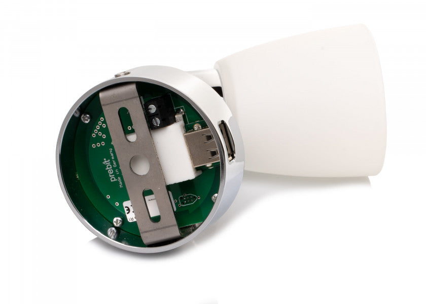 LED vegglampe R1-1 USB krom blank bakside
