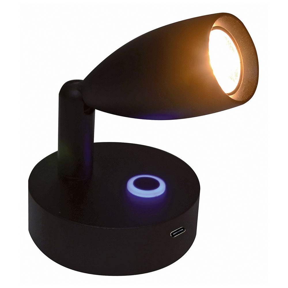 LED vegglampe Surya med USB-C 10-30V DC forfra
